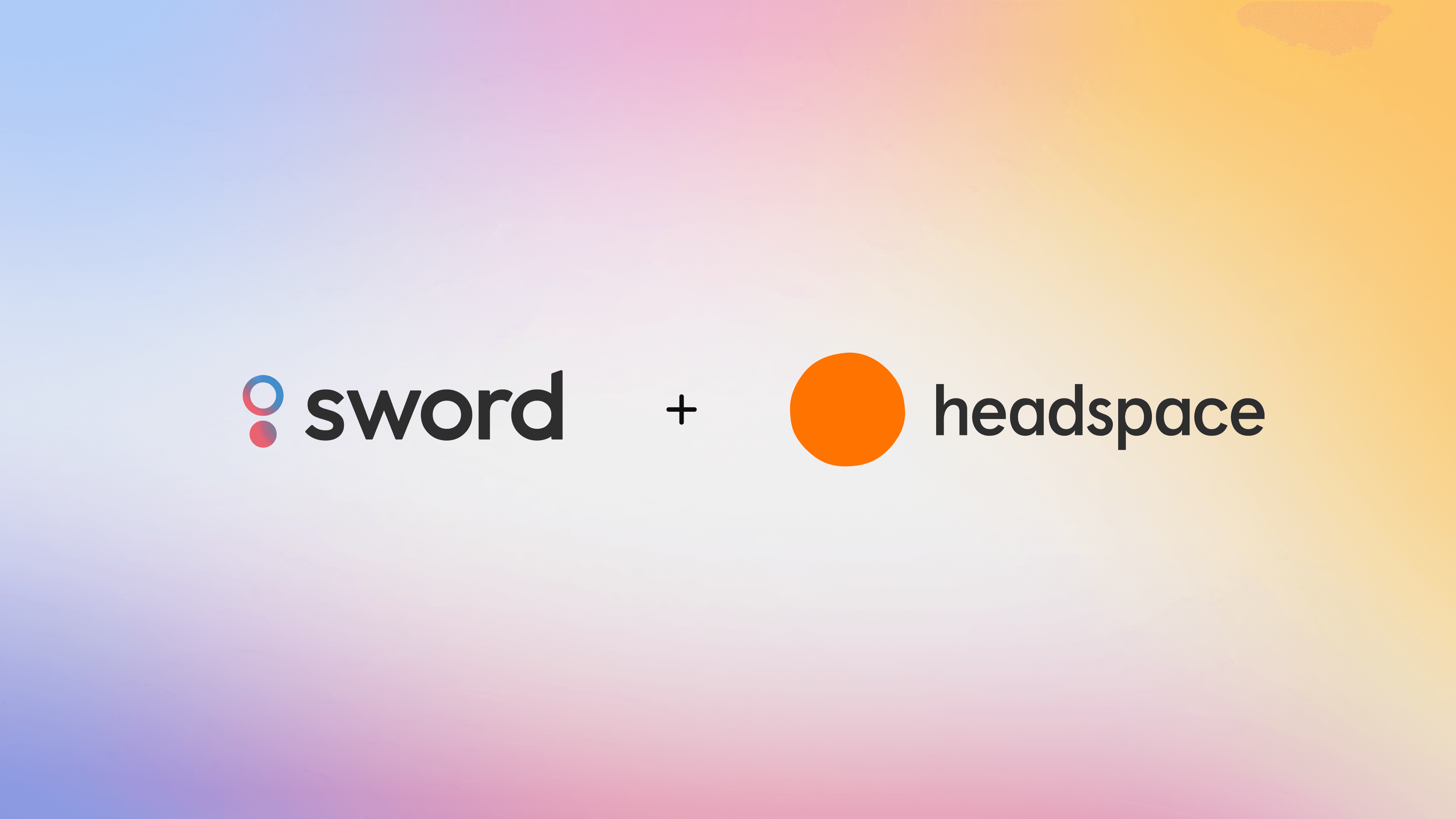 Logos of Sword and Headspace on a gradient background.
